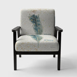 Damask Painted Gilded Feather on Blue Nautical & Coastal Accent Chair