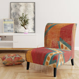 Moroccan Orange Tiles Collage I Bohemian Chic Accent Chair