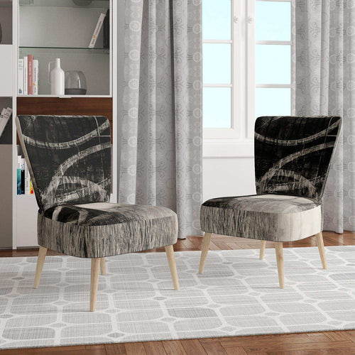 A Geometric Day I - Mid-Century Modern Accent Chair