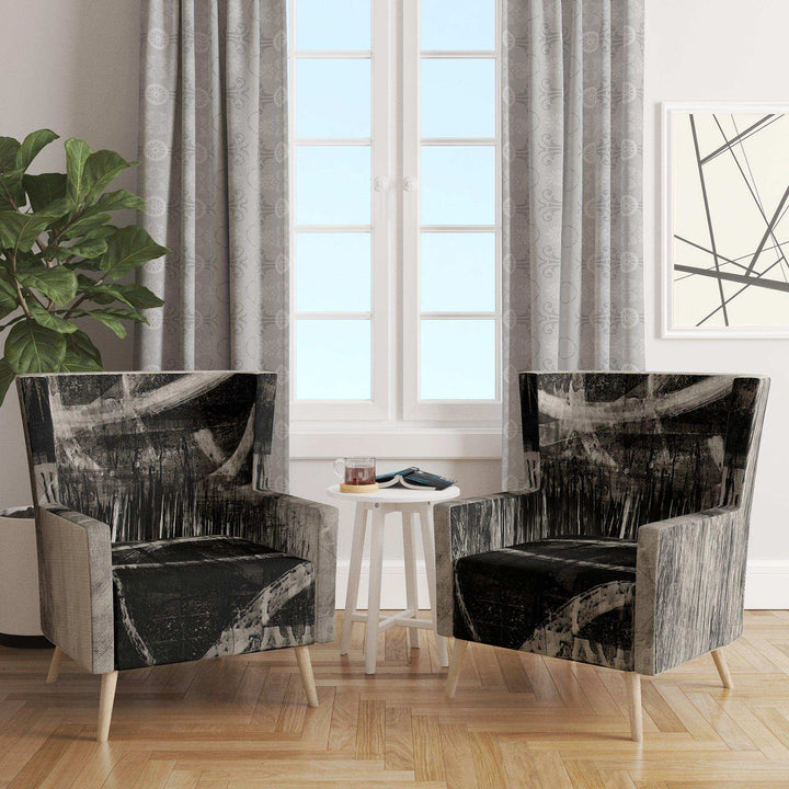 A Geometric Day I - Mid-Century Modern Accent Chair
