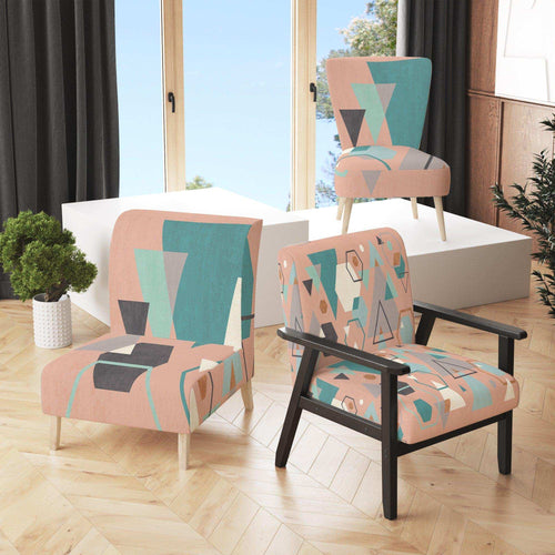Geometric hexagons Pattern I - Mid-Century Modern Accent Chair