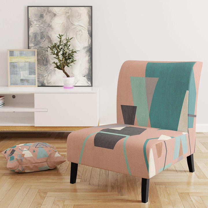 Geometric hexagons Pattern I Transitional Accent Chair