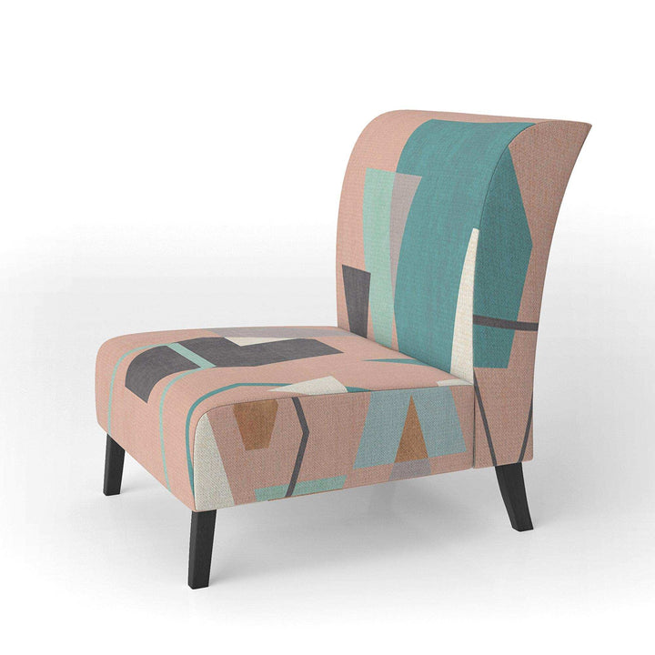 Geometric hexagons Pattern I Transitional Accent Chair
