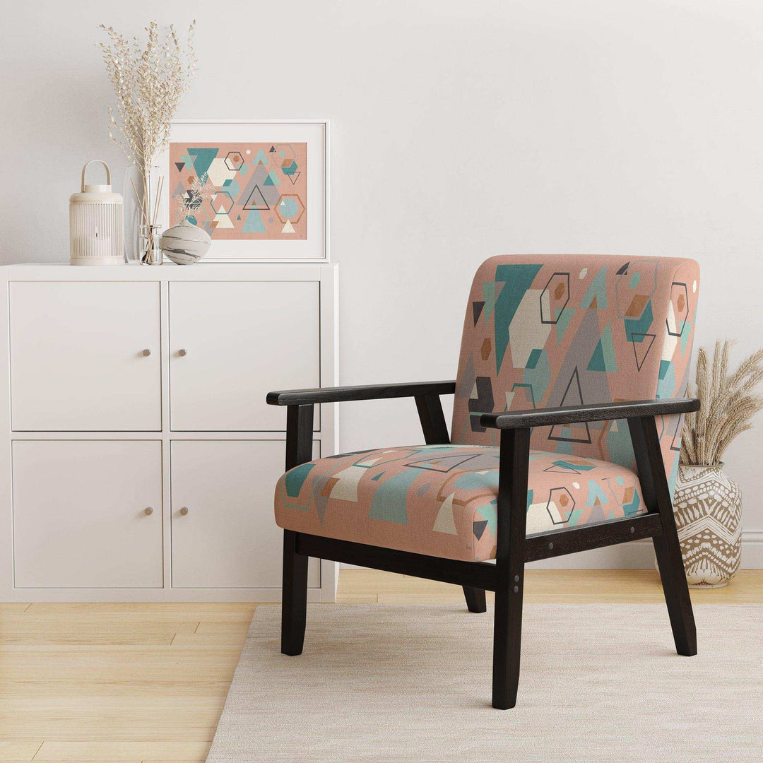 Geometric hexagons Pattern I Transitional Accent Chair