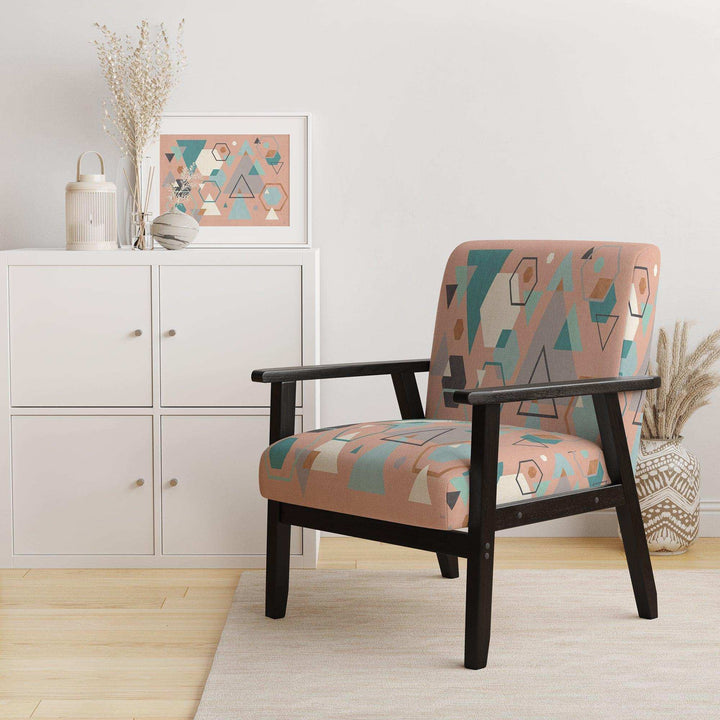 Geometric hexagons Pattern I Transitional Accent Chair