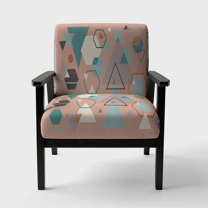 Geometric hexagons Pattern I Transitional Accent Chair