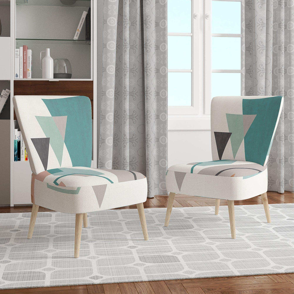Geometric hexagons Pattern VI Transitional Accent Chair