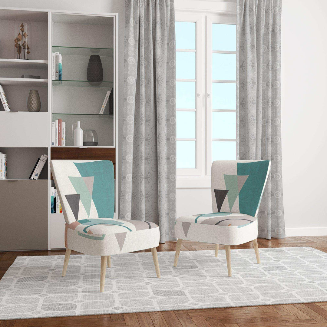 Geometric hexagons Pattern VI Transitional Accent Chair