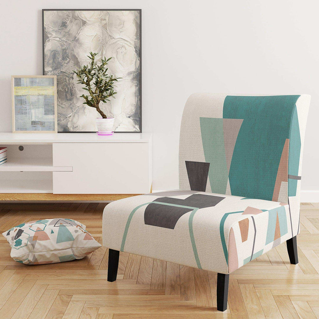 Geometric hexagons Pattern VI Transitional Accent Chair