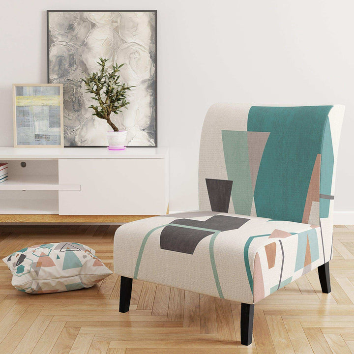 Geometric hexagons Pattern VI Transitional Accent Chair
