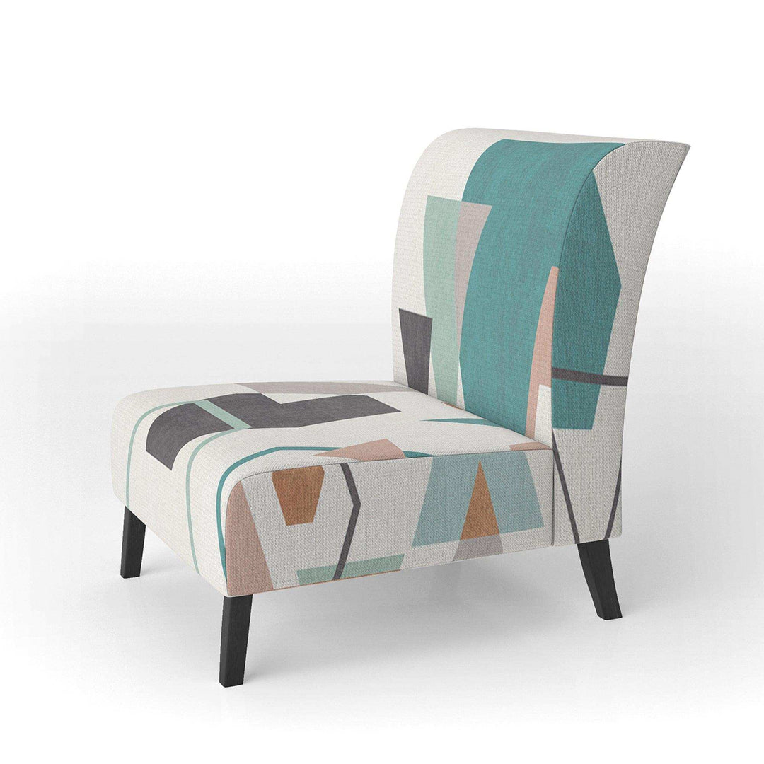 Geometric hexagons Pattern VI Transitional Accent Chair