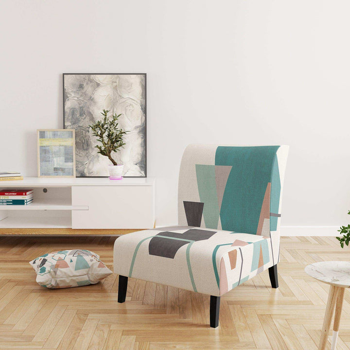 Geometric hexagons Pattern VI Transitional Accent Chair