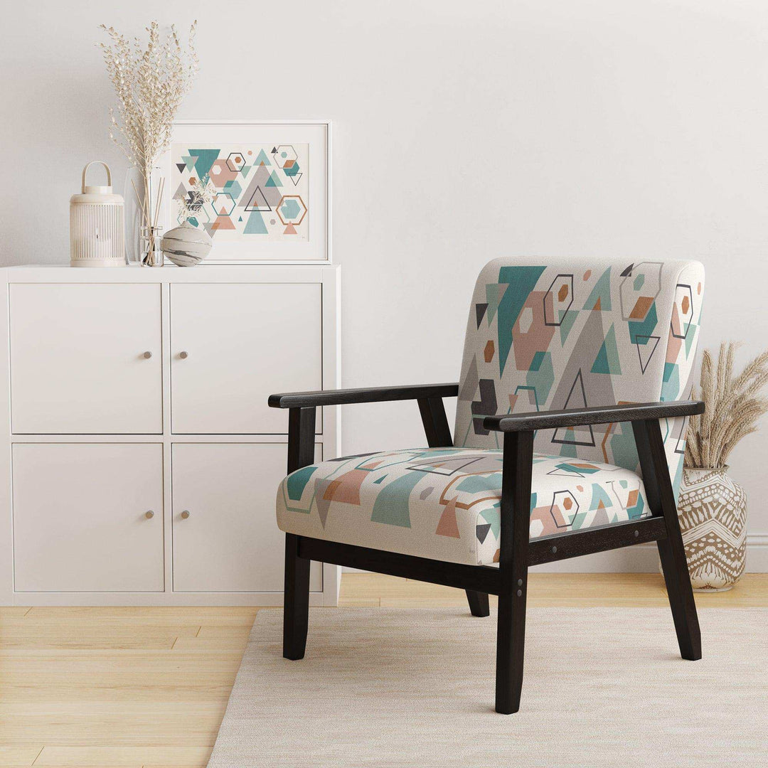 Geometric hexagons Pattern VI Transitional Accent Chair