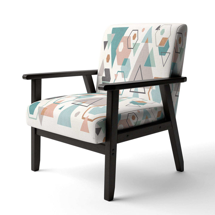 Geometric hexagons Pattern VI Transitional Accent Chair