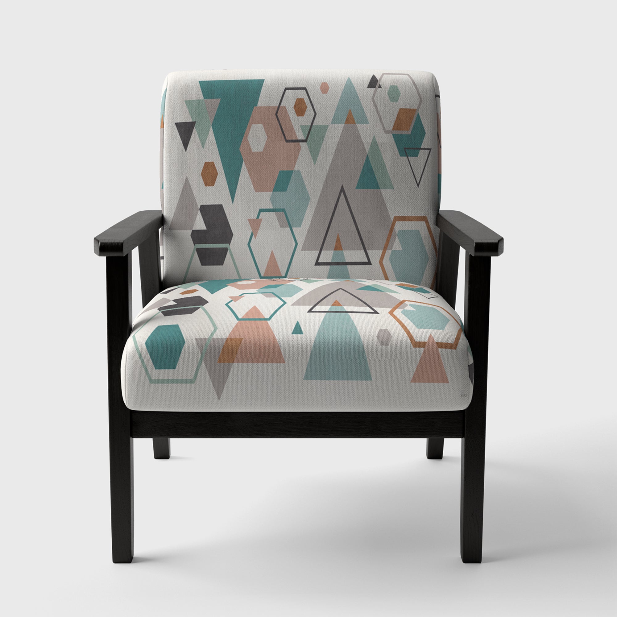 Geometric hexagons Pattern VI Transitional Accent Chair