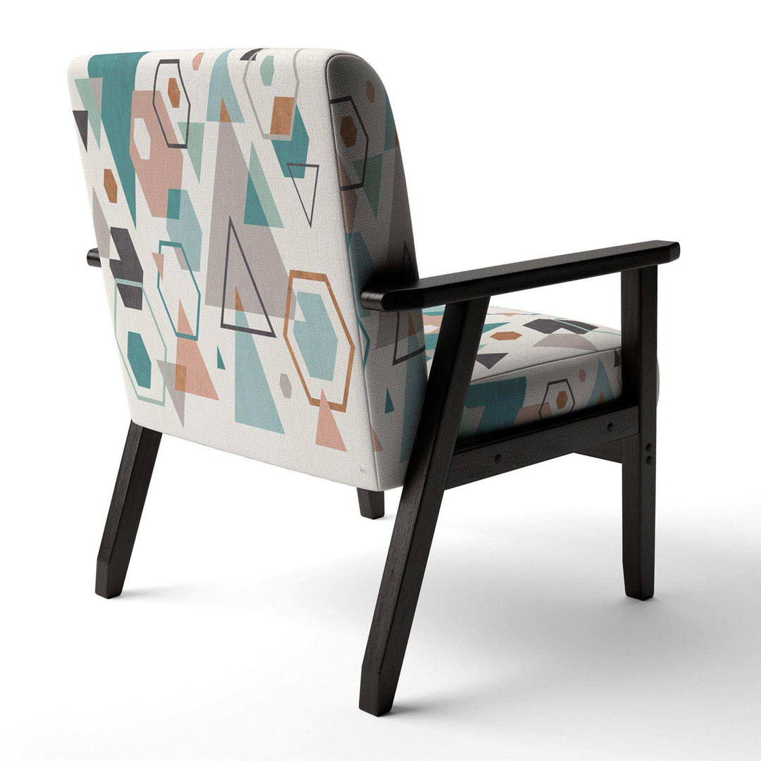 Geometric hexagons Pattern VI Transitional Accent Chair