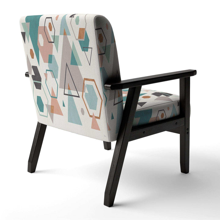 Geometric hexagons Pattern VI Transitional Accent Chair