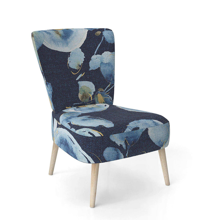 Indigold metallic Flower Pattern Floral Upholstered Accent Chair
