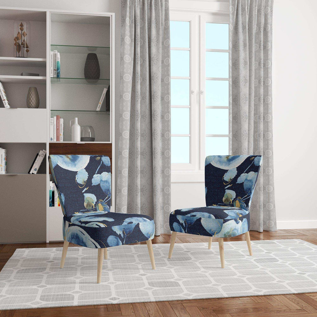 Indigold metallic Flower Pattern Floral Upholstered Accent Chair
