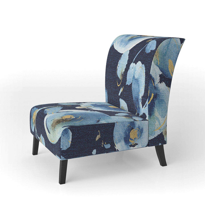 Indigold metallic Flower Pattern Floral Upholstered Accent Chair