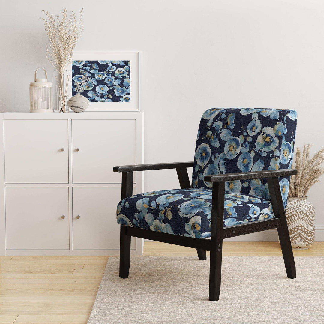 Indigold metallic Flower Pattern Floral Upholstered Accent Chair