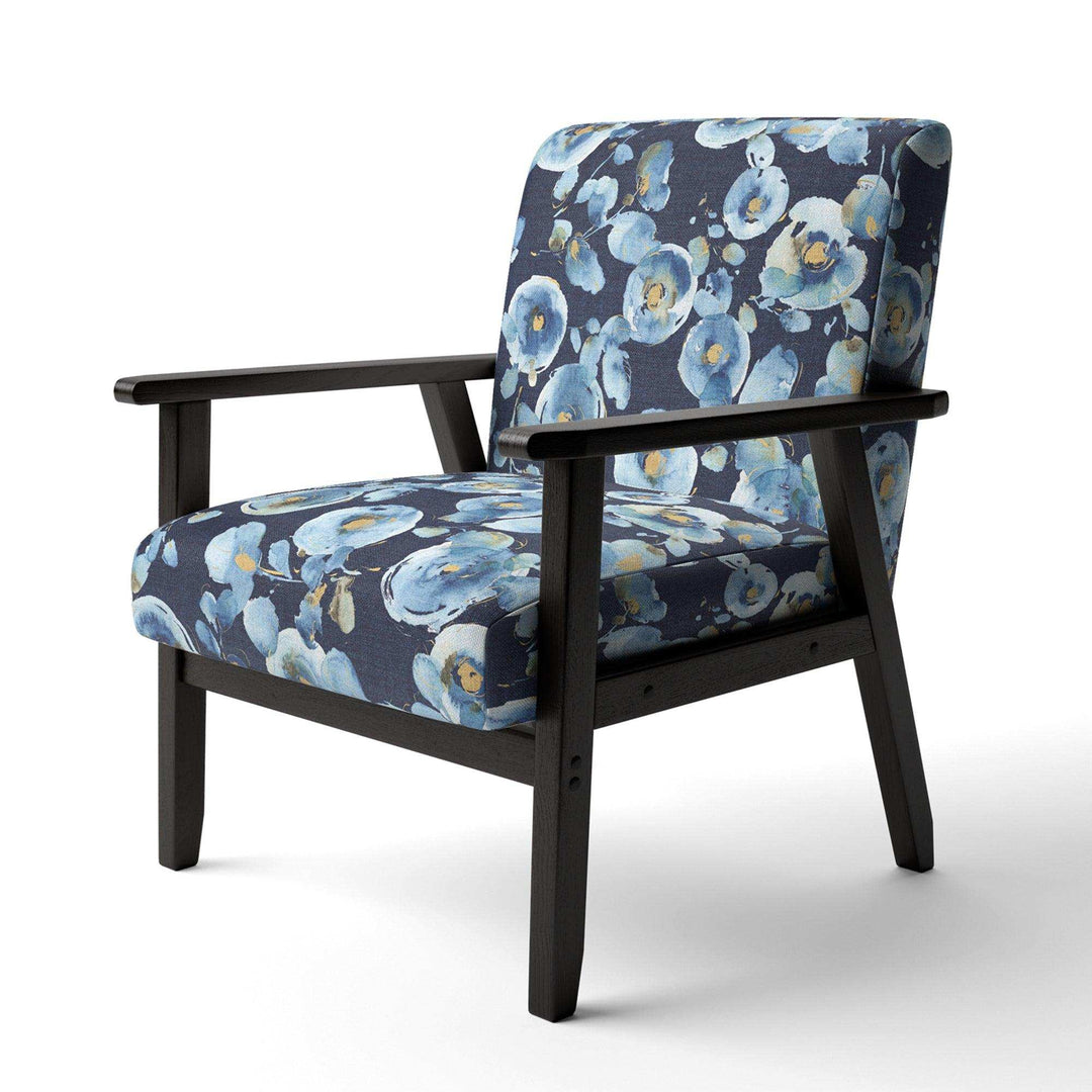 Indigold metallic Flower Pattern Floral Upholstered Accent Chair
