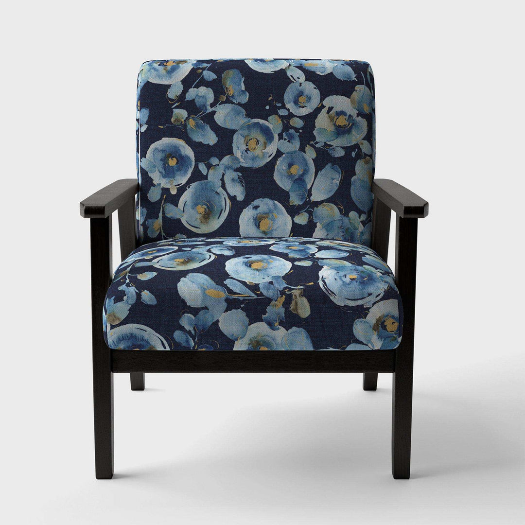 Indigold metallic Flower Pattern Floral Upholstered Accent Chair