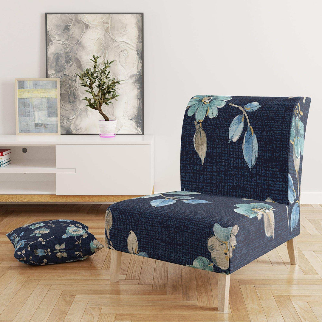 Indigold metallic Flower Pattern - Traditional Accent Chair