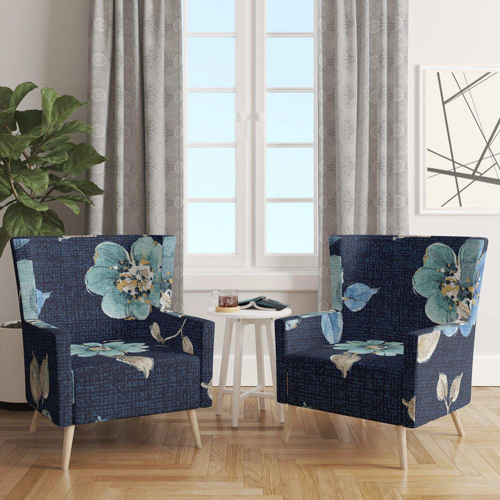 Indigold metallic Flower Pattern - Traditional Accent Chair