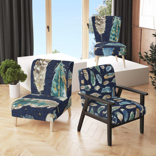 Indigold metallic feathers Pattern - Traditional Accent Chair