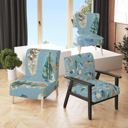 Indigold Feathers Turquoise Pattern - Traditional Accent Chair