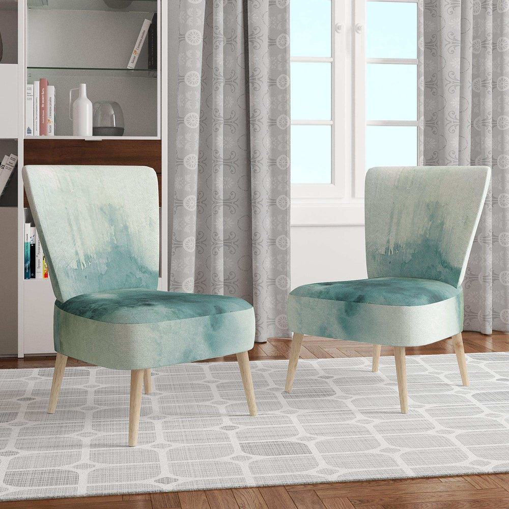 Lost into the Blue Mid-Century Accent Chair