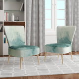 Lost into the Blue Mid-Century Accent Chair