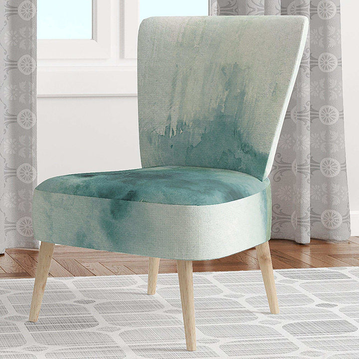 Lost into the Blue Mid-Century Accent Chair