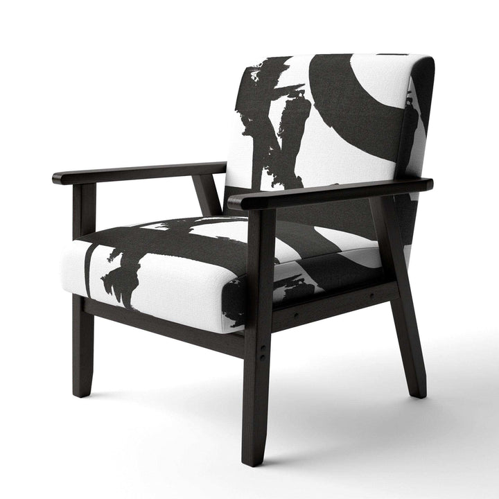 Black &amp; White Crossing Paths I Modern Accent Chair