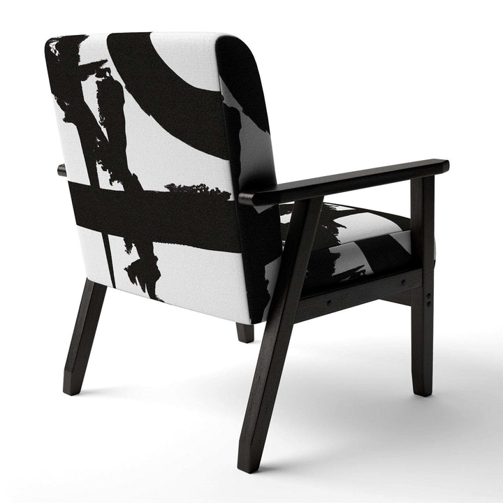 Black &amp; White Crossing Paths I Modern Accent Chair