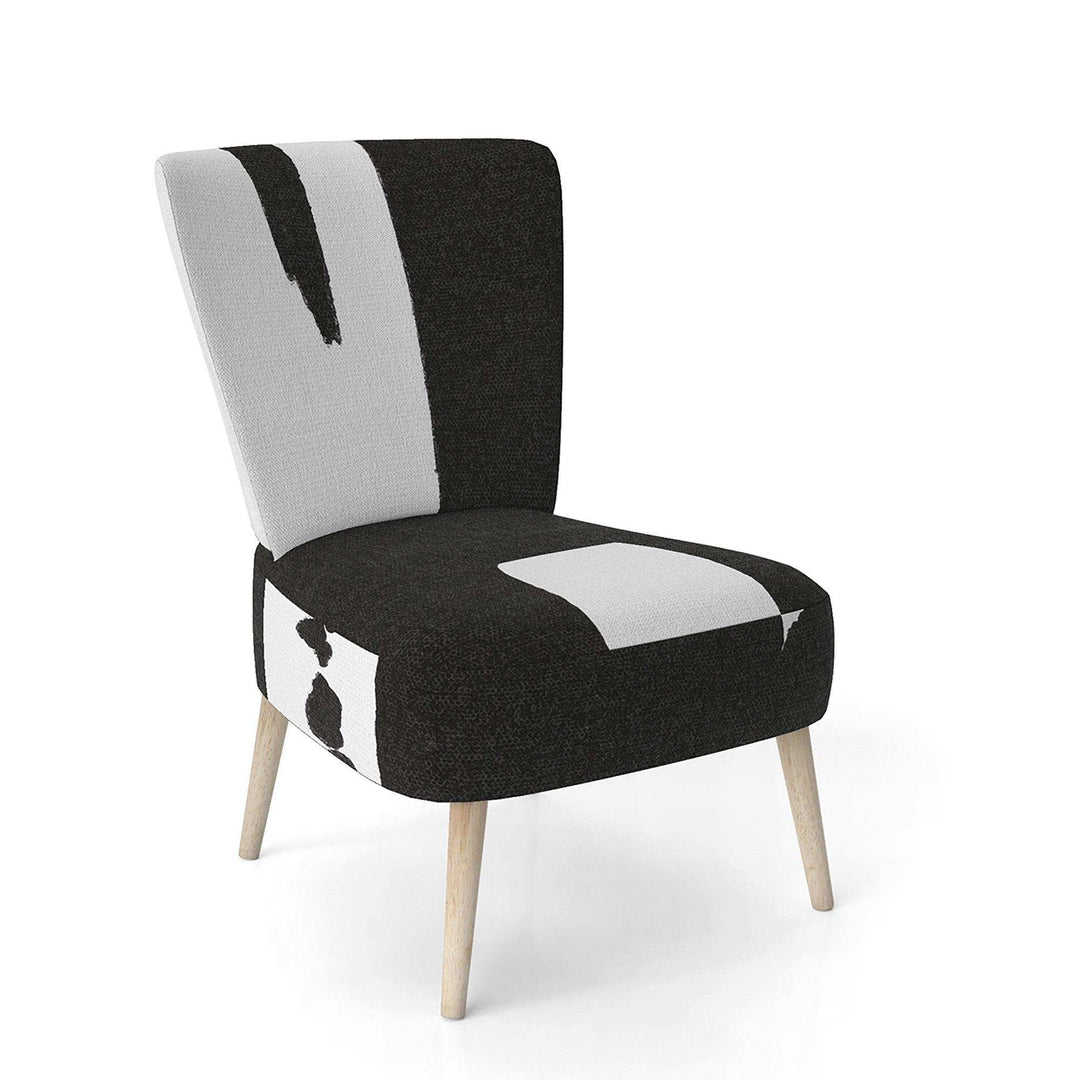 Black &amp; White Crossing Paths II Modern Accent Chair