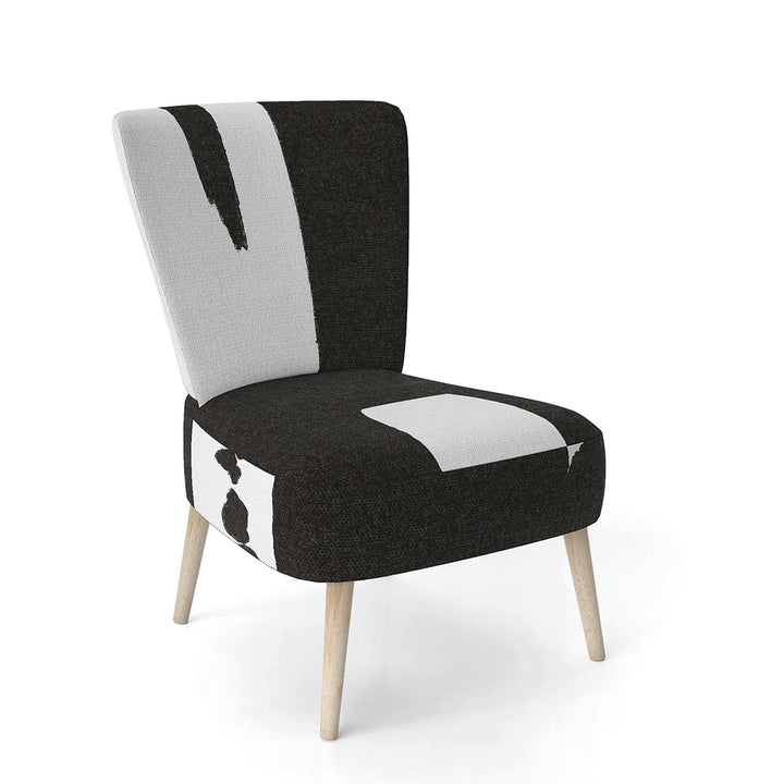 Black &amp; White Crossing Paths II Modern Accent Chair