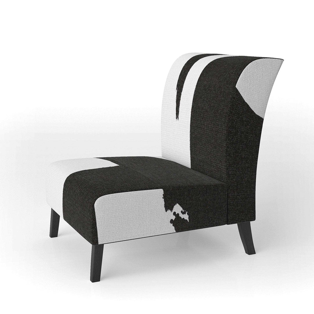 Black &amp; White Crossing Paths II Modern Accent Chair