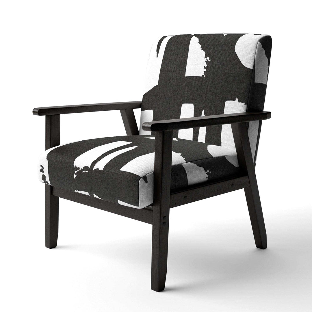 Black &amp; White Crossing Paths II Modern Accent Chair