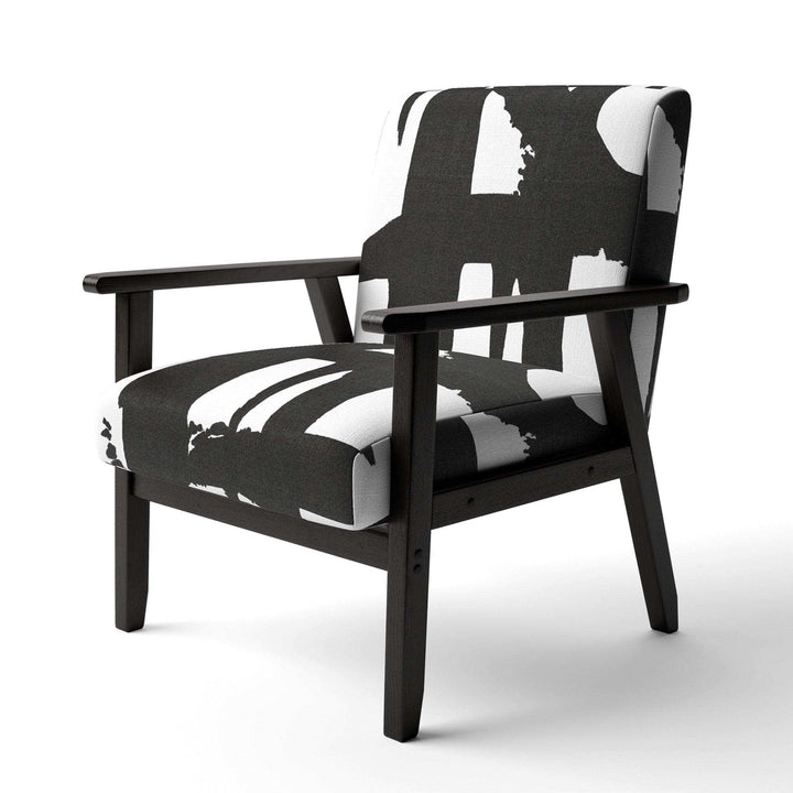 Black &amp; White Crossing Paths II Modern Accent Chair