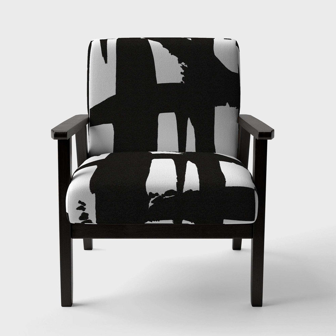 Black &amp; White Crossing Paths II Modern Accent Chair
