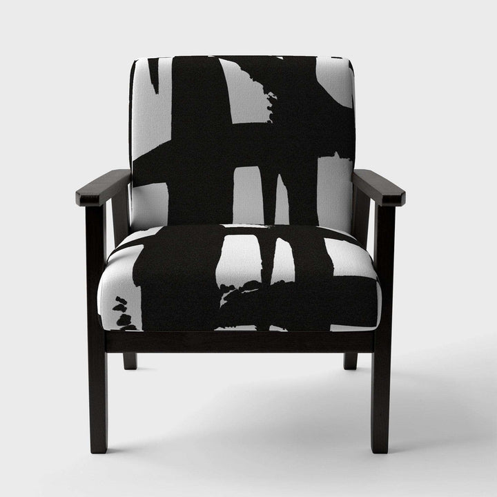 Black &amp; White Crossing Paths II Modern Accent Chair