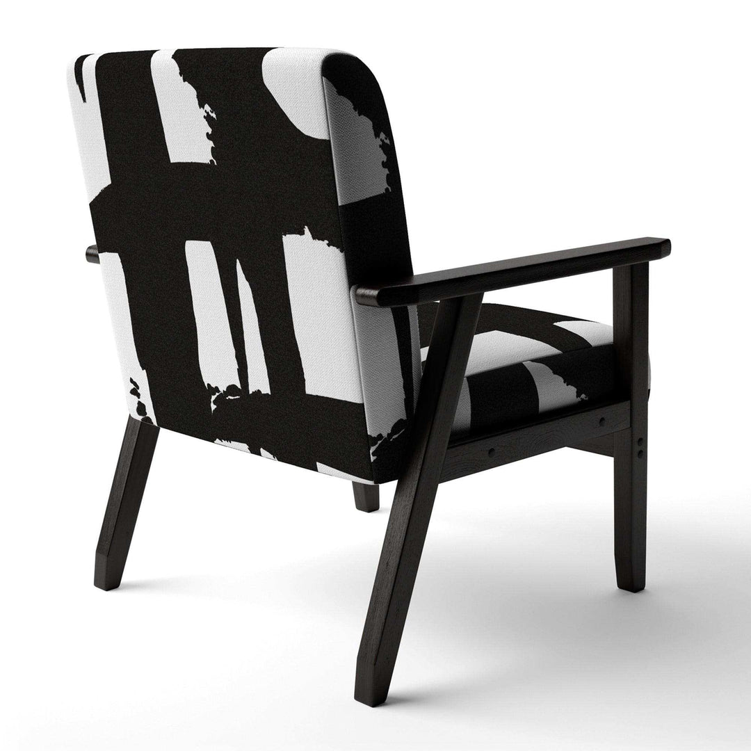 Black &amp; White Crossing Paths II Modern Accent Chair