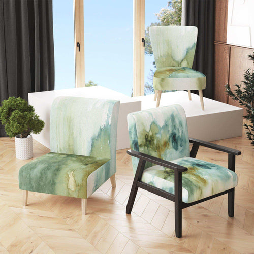 Abstract Watercolor Green House - Nautical & Coastal Accent Chair