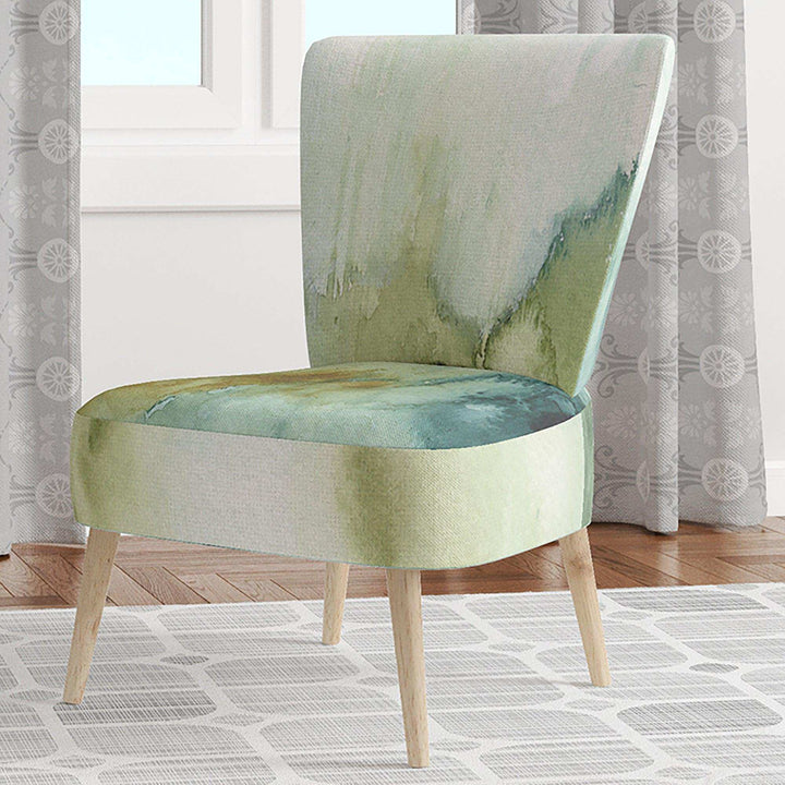 Abstract Watercolor Green House Modern Accent Chair Side Chair