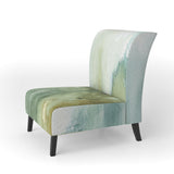 Abstract Watercolor Green House Modern Accent Chair Slipper Chair