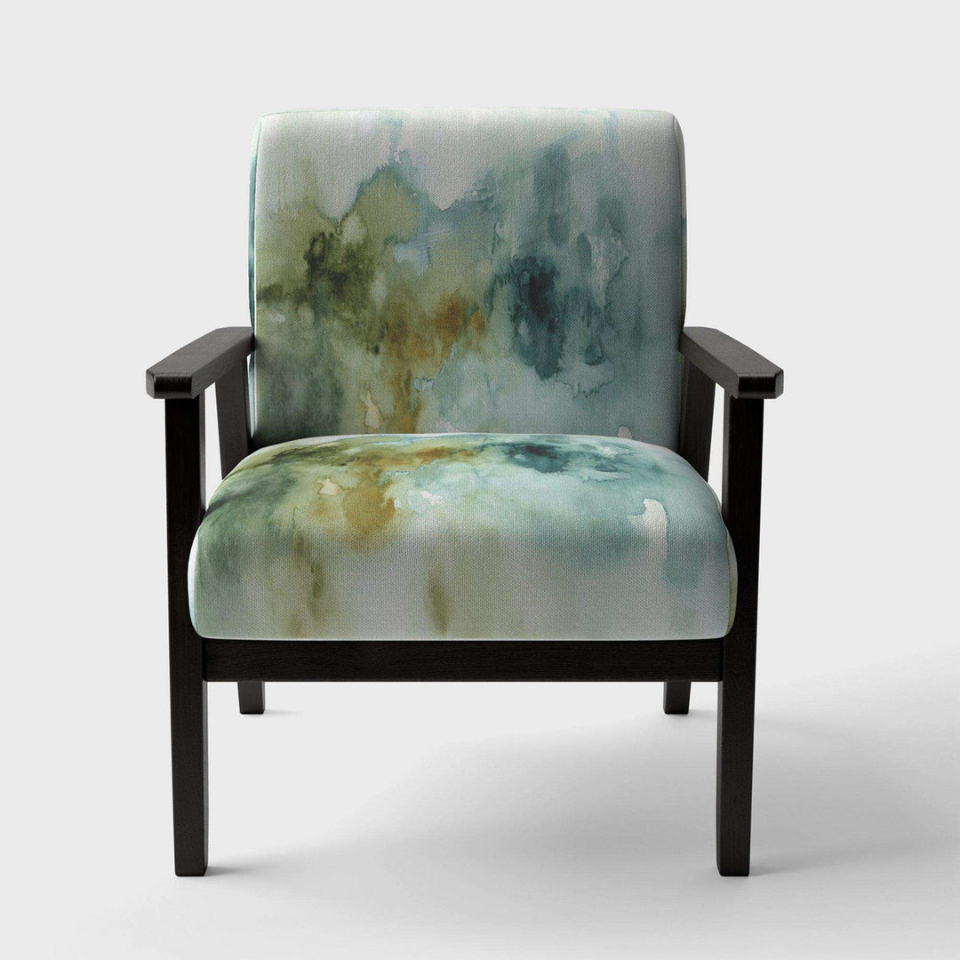 Abstract Watercolor Green House Modern Accent Chair Arm Chair