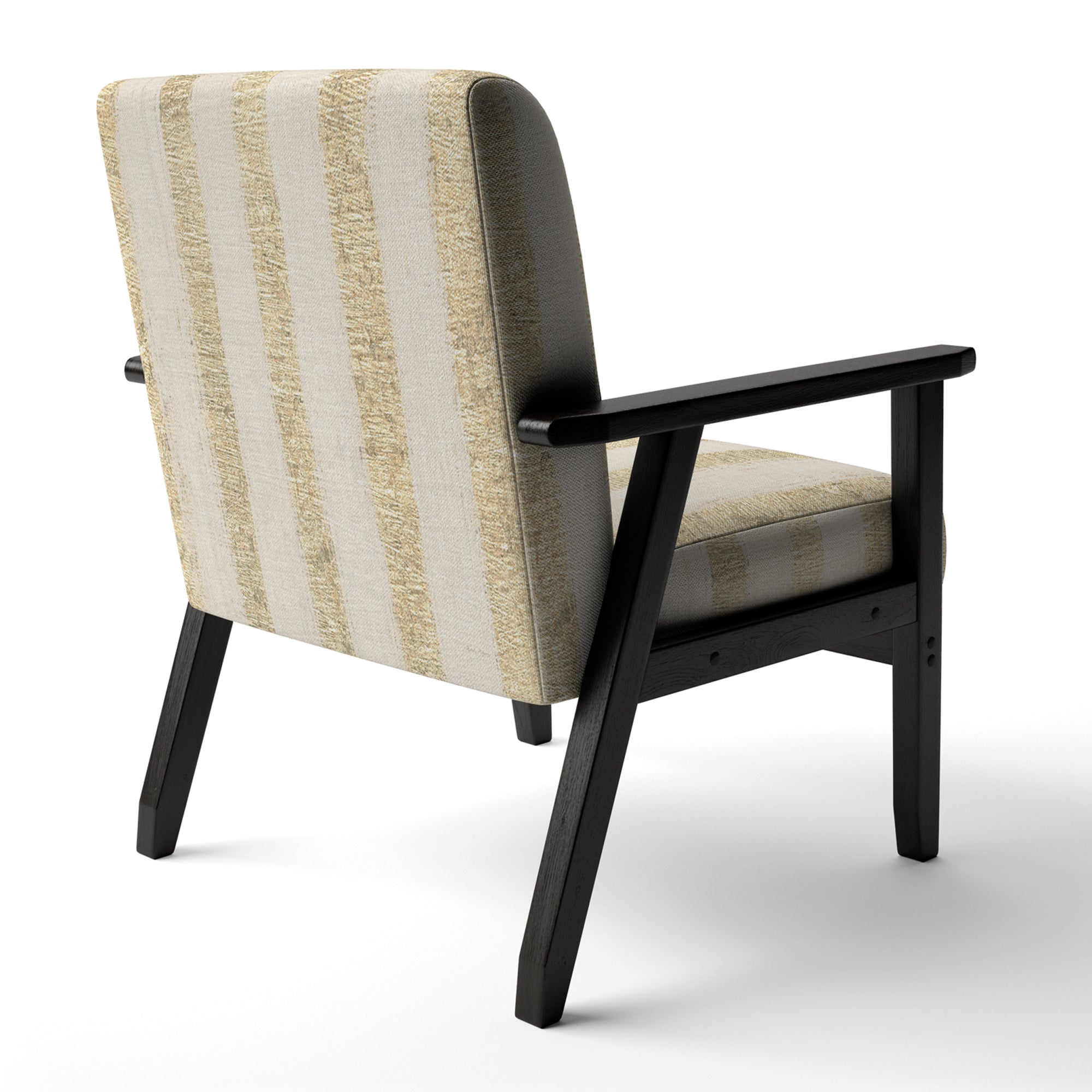 Gold Glam Stipes Pattern Modern Glam Accent Chair