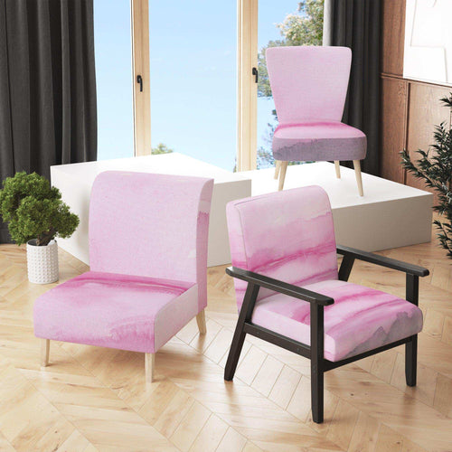 Pink Abstract Watercolor - Shabby Chic Accent Chair